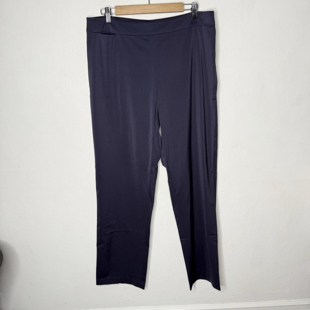 Eileen Fisher Women's Large Rayon Lyocell Pants Blue Pants Stretch Trousers